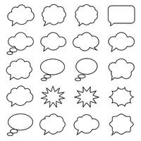 A set of speech bubbles with different shapes vector