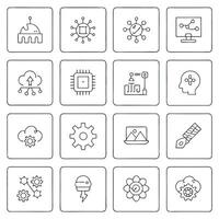Set of icons for the development of technology and science vector