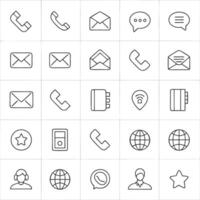 Set of call icons, phone, email, and other icons vector
