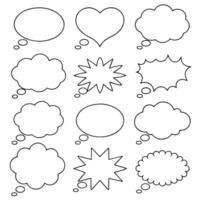 Speech bubbles set of different shapes and sizes vector