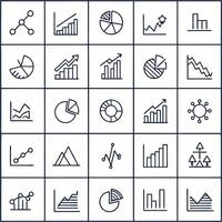 A set of business icons on a white background vector