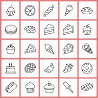 A set of food icons in a line style vector