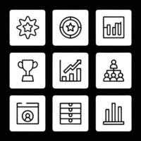 A set of icons that include a business chart, a star, and a graph vector