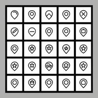 A set of icons for location markers vector