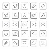 A set of icons for email, phone, and other items vector