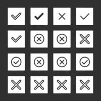 Check mark icon set, illustration vector