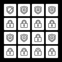 Set of icons for security and protection vector