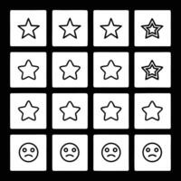 A set of star icons with different emotions vector