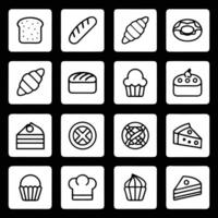 Bakery icons set vector
