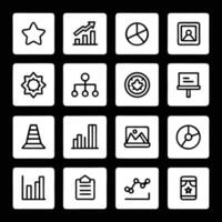 A set of icons that include graphs, charts, and other items vector