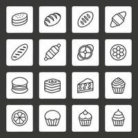 Bakery icons set on white background vector