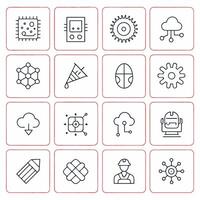 Set of line icons of technology and science vector