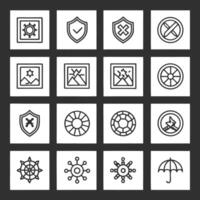 A set of icons for a variety of different types of items vector