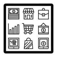 A set of icons for business and shopping vector