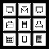 Office and computer icons set vector