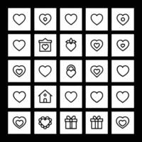 Heart icons set vector