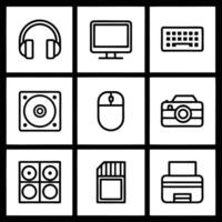 Computer and electronic devices icons set vector