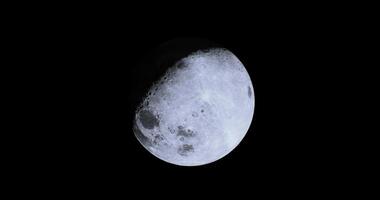 CGI Moon illuminated in night sky showcasing its cratered surface and features video