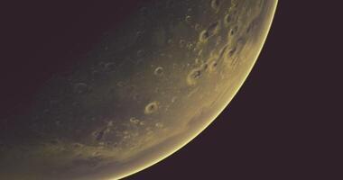 cgi utforska de yta av fördärvar visa upp kratrar och terräng funktioner video