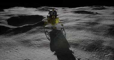 CGI Exploration on the lunar surface by a robotic lander during the night video
