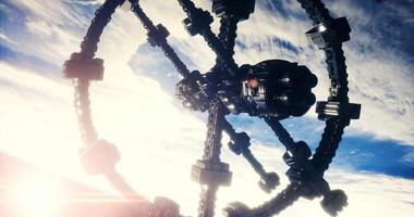 CGI Creative spacecraft model floating against a mesmerizing cosmic backdrop video