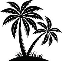 Palm trees on an island vector