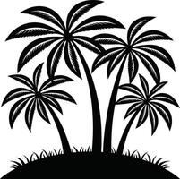 Palm trees on a hill vector