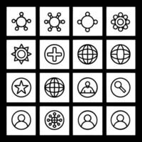 A set of icons that include a globe, globe, and other symbols vector