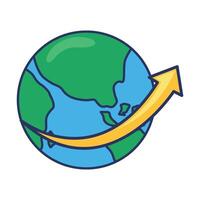 Earth globe with arrow illustration design vector