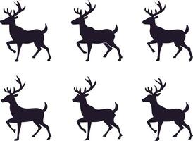 Modern Black Deer Collection for Wildlife and Nature Decorative Use vector