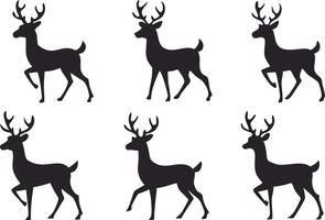Diverse Black Deer Outline Set for Forest and Outdoor Decor Projects vector