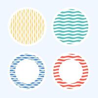 Set of Four Circular Abstract Patterns with Wavy and Geometric Designs vector