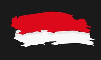 Abstract red white Indonesian Flag Design with Paint Splatter and Brush Stroke Effect vector