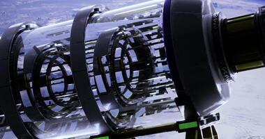 CGI Advanced space propulsion system in a futuristic design and setting video