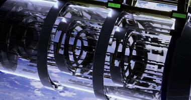 CGI Advanced propulsion system interior design showcased in a futuristic setting video