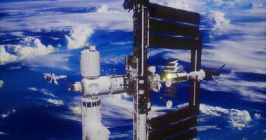 CGI View of the International Space Station in low Earth orbit during day video