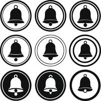 Collection of Notification Bell Icons in Circles vector