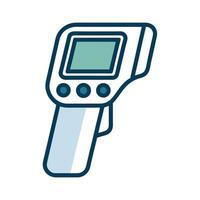 Digital Infrared Thermometer Icon Flat Design Isolated on White Background Medical Device Temperature Measurement vector