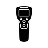 Black Handheld Device with Screen and Buttons Isolated on White Background Digital Gadget Technology Icon vector