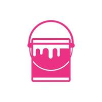 Pink Paint Can Icon with Dripping Paint Isolated on White Background Simple Graphic Design Element vector