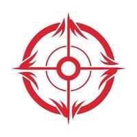 Red Abstract Geometric Target Symbol with Sharp Edges on White Background vector