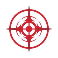 Red Circular Target Reticle with Stylized Crosshairs and Inner Detail bullseye vector