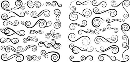 Collection of Elegant Flourishes, Swirls, and Dividers for Design Elements and Decoration vector