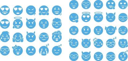 Assorted Emoji Icons Representing Various Emotions and Facial Expressions for Digital Communication vector