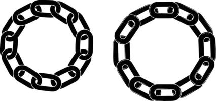 Two Circular Chain Illustrations Linked Elements Depicting Strength and Unity Design Concept vector