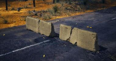 CGI Roadblocks created by large stones in an isolated rural area video