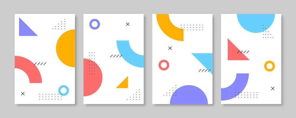 Abstract geometric memphis cover