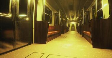 CGI Eerie yellow light in an abandoned subway car sets an unsettling mood video