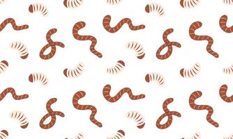Seamless pattern with fishing lure and bait. Worm, earthworms and fly maggot insect. Angling background. Flat illustration vector