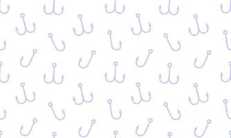 Seamless pattern with fishing hook. Fishhook simple silhouette background. Flat illustration vector